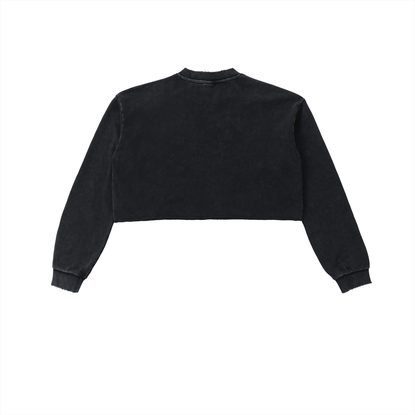"GONE" Snow Washed Raw Edge Cropped Sweatshirt