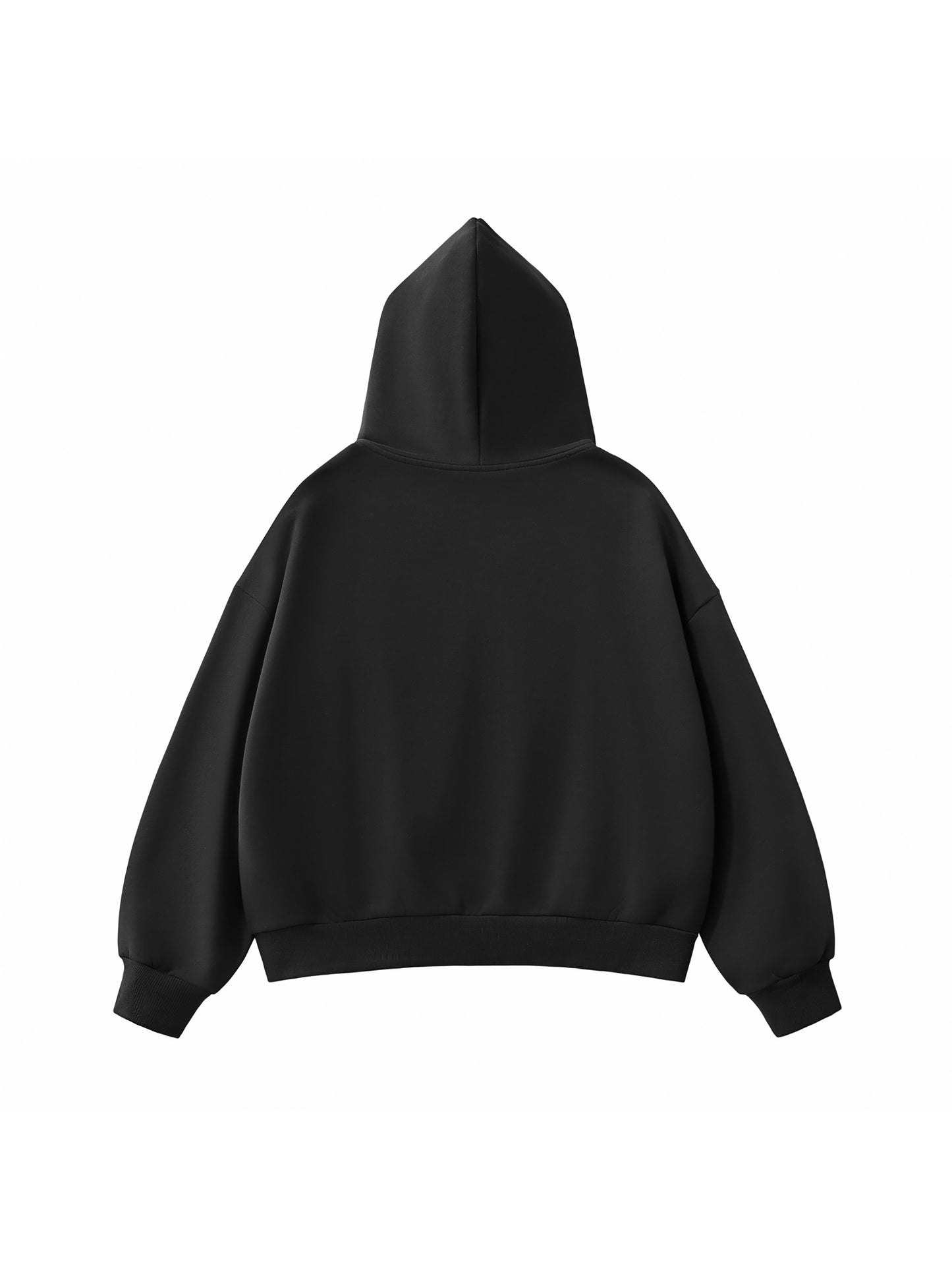 "GONE" Fleeced Full-Zip Boxy Hoodie