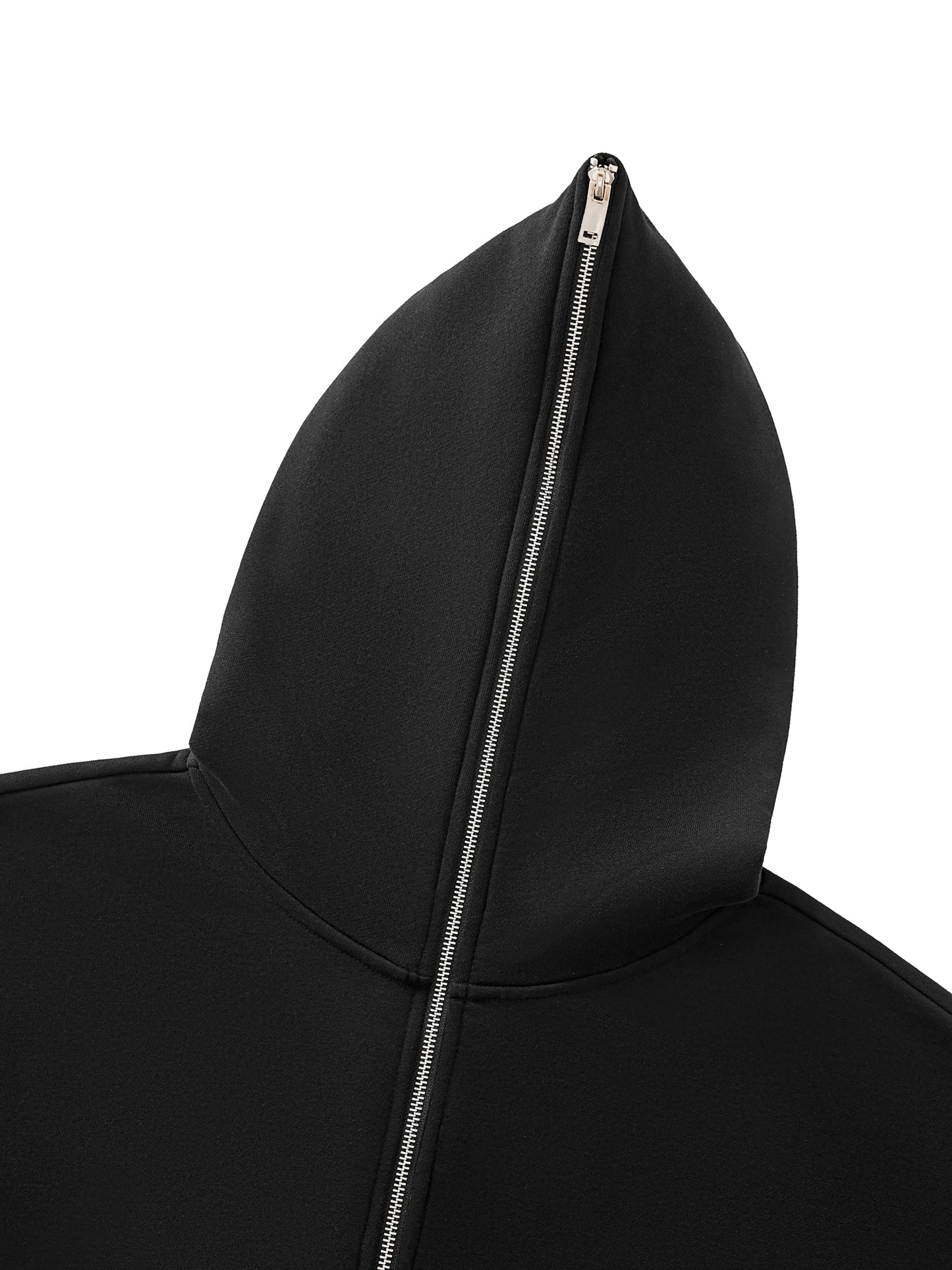 "GONE" Fleeced Full-Zip Boxy Hoodie