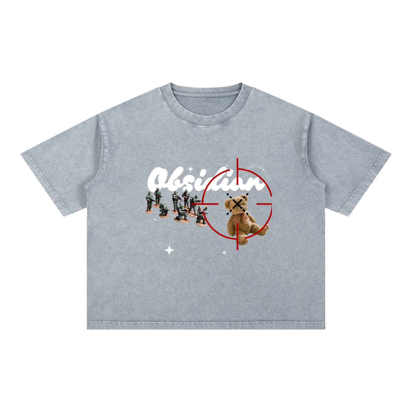 Obsidian “Kill Shot” Mineral Wash Boxy Cotton T-Shirt