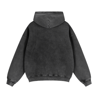 "GONE" Zip-Through Boxy Fleece Hoodie
