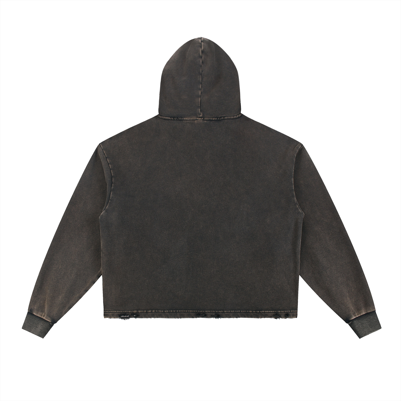 Obsidian “Nade Babe” Vintage Washed Frayed-Hem Hoodie