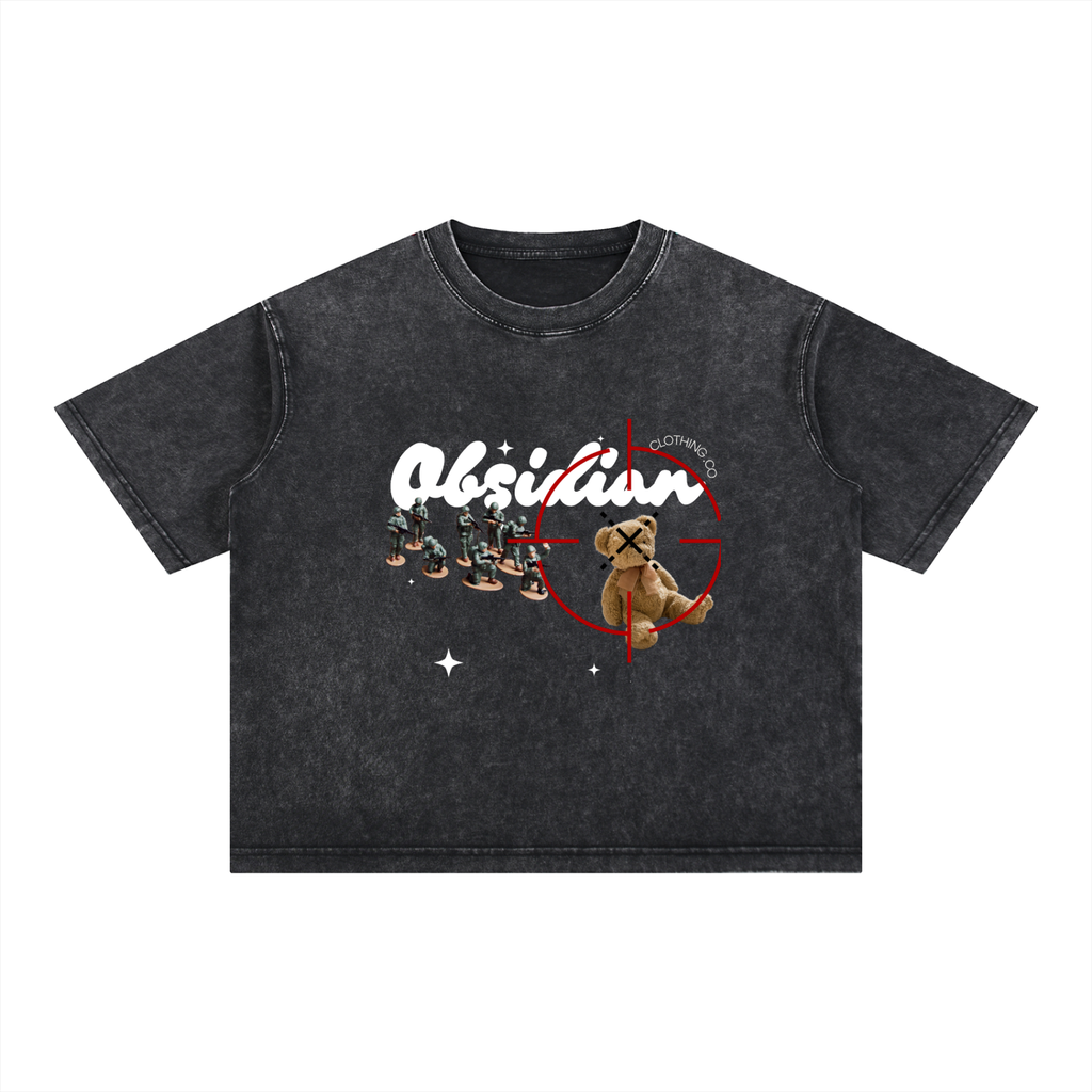 Obsidian “Kill Shot” Mineral Wash Boxy Cotton T-Shirt