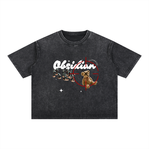 Obsidian “Kill Shot” Mineral Wash Boxy Cotton T-Shirt