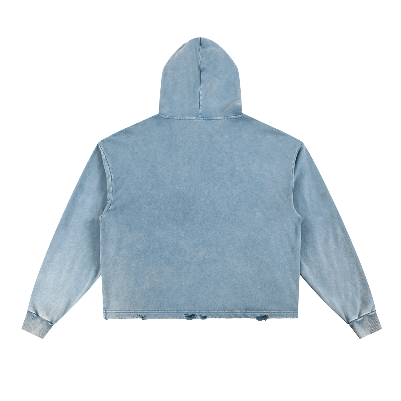 Obsidian “Nade Babe” Vintage Washed Frayed-Hem Hoodie