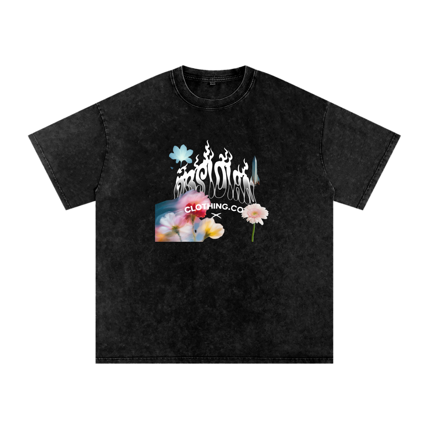"GONE" Snow Washed Oversized Cotton T-Shirt