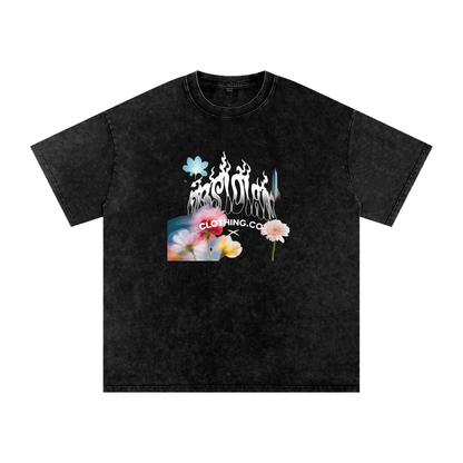 "GONE" Snow Washed Oversized Cotton T-Shirt