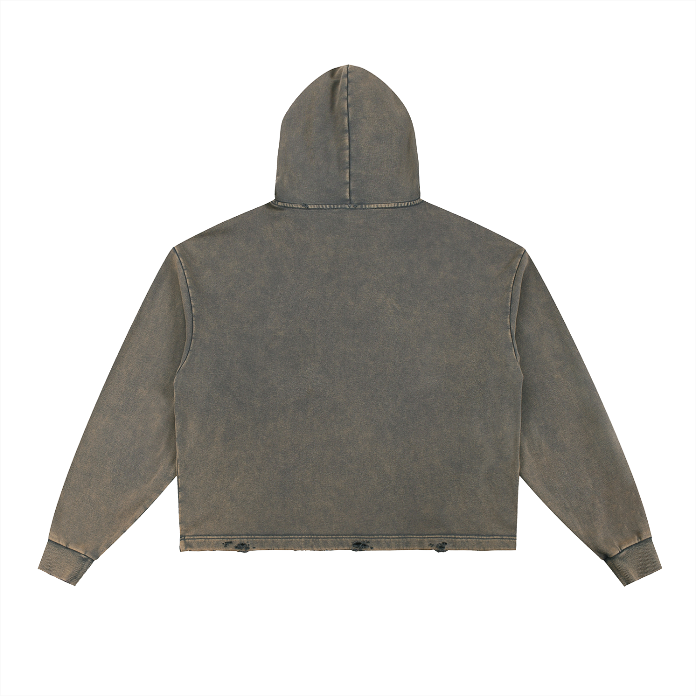 Obsidian “Nade Babe” Vintage Washed Frayed-Hem Hoodie