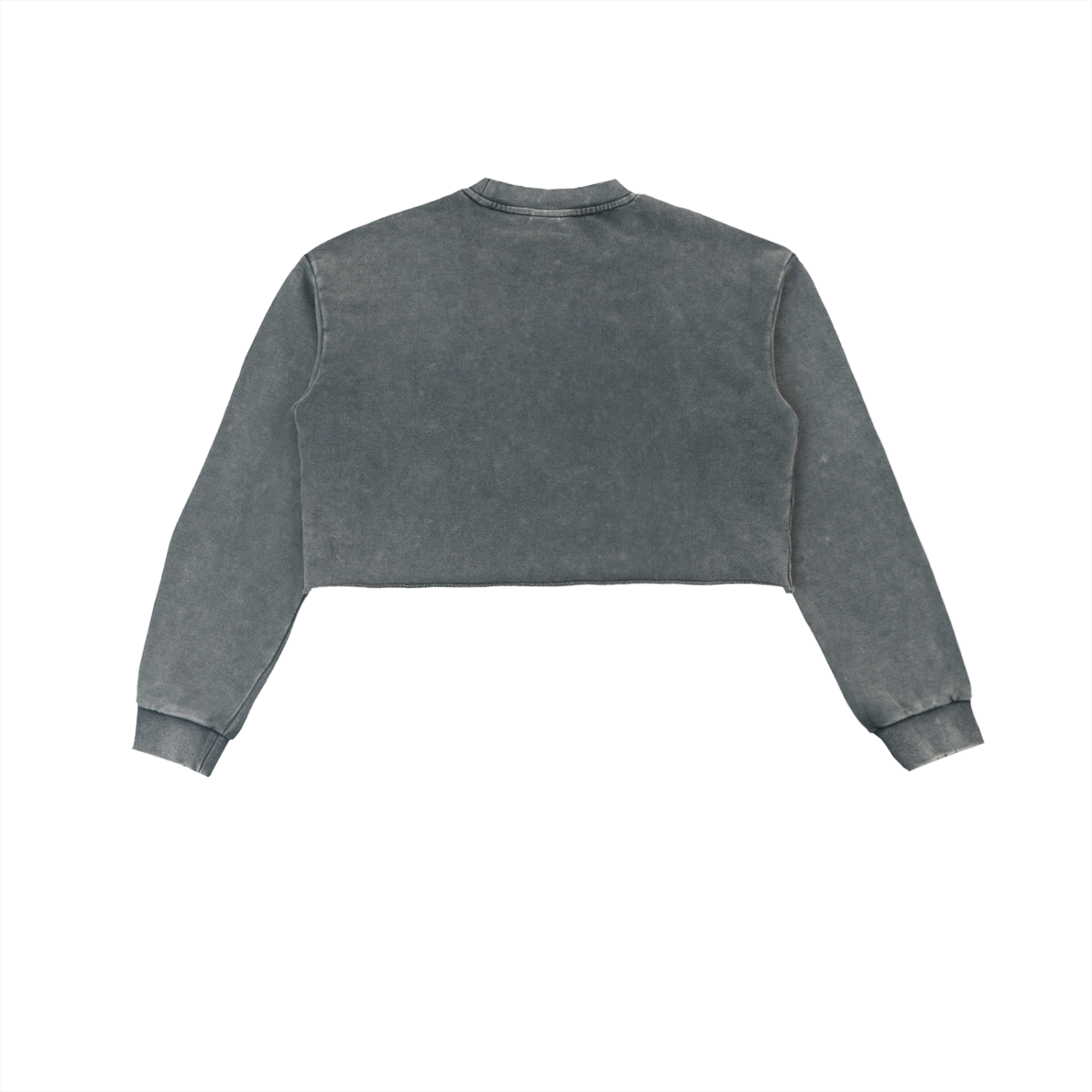 "GONE" Snow Washed Raw Edge Cropped Sweatshirt