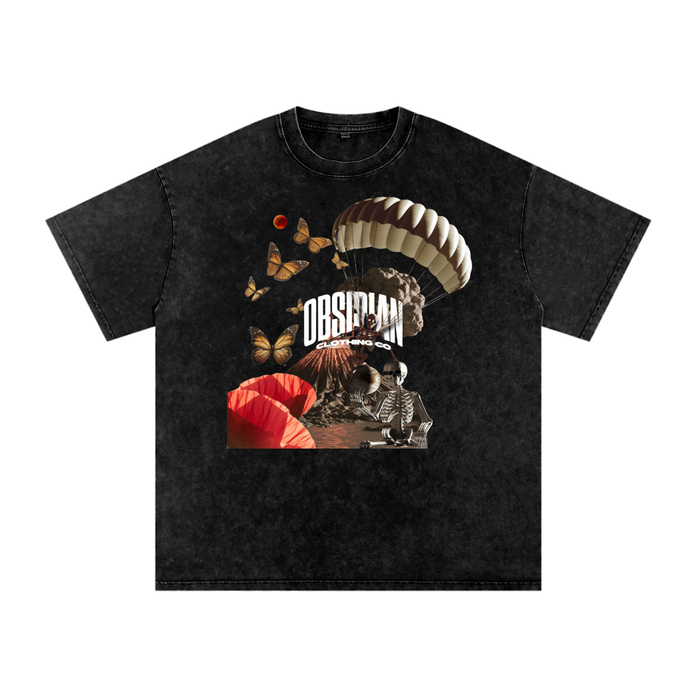 "GONE" Snow Washed Oversized Cotton T-Shirt