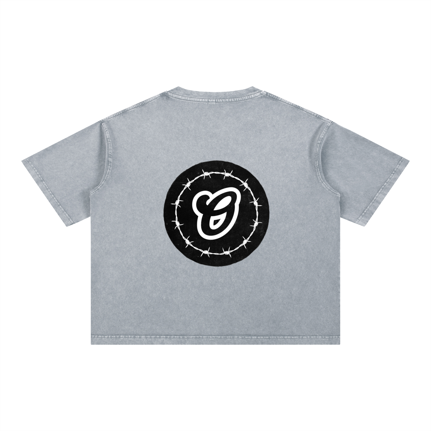Obsidian “LOGO” Mineral Wash Boxy Cotton T-Shirt