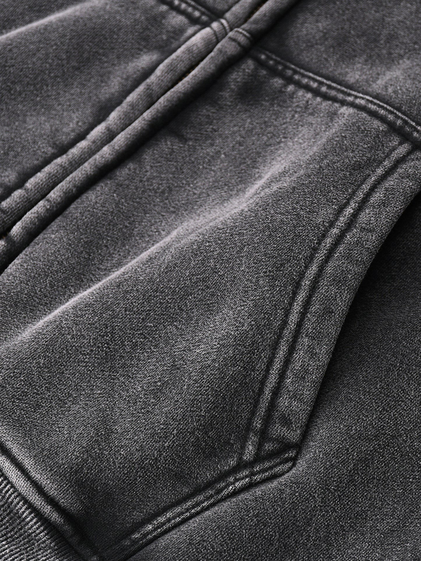 "GONE" Zip-Through Boxy Fleece Hoodie
