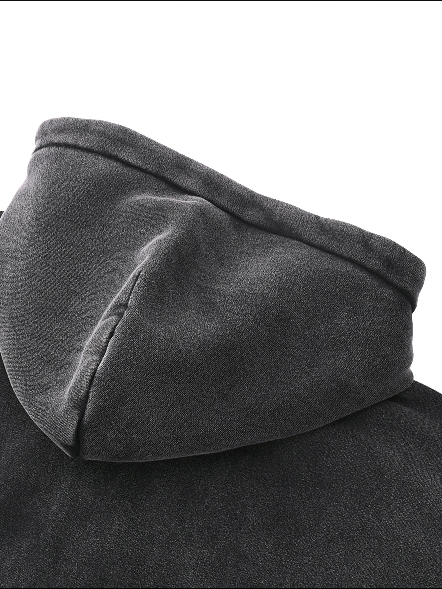 "GONE" Zip-Through Boxy Fleece Hoodie
