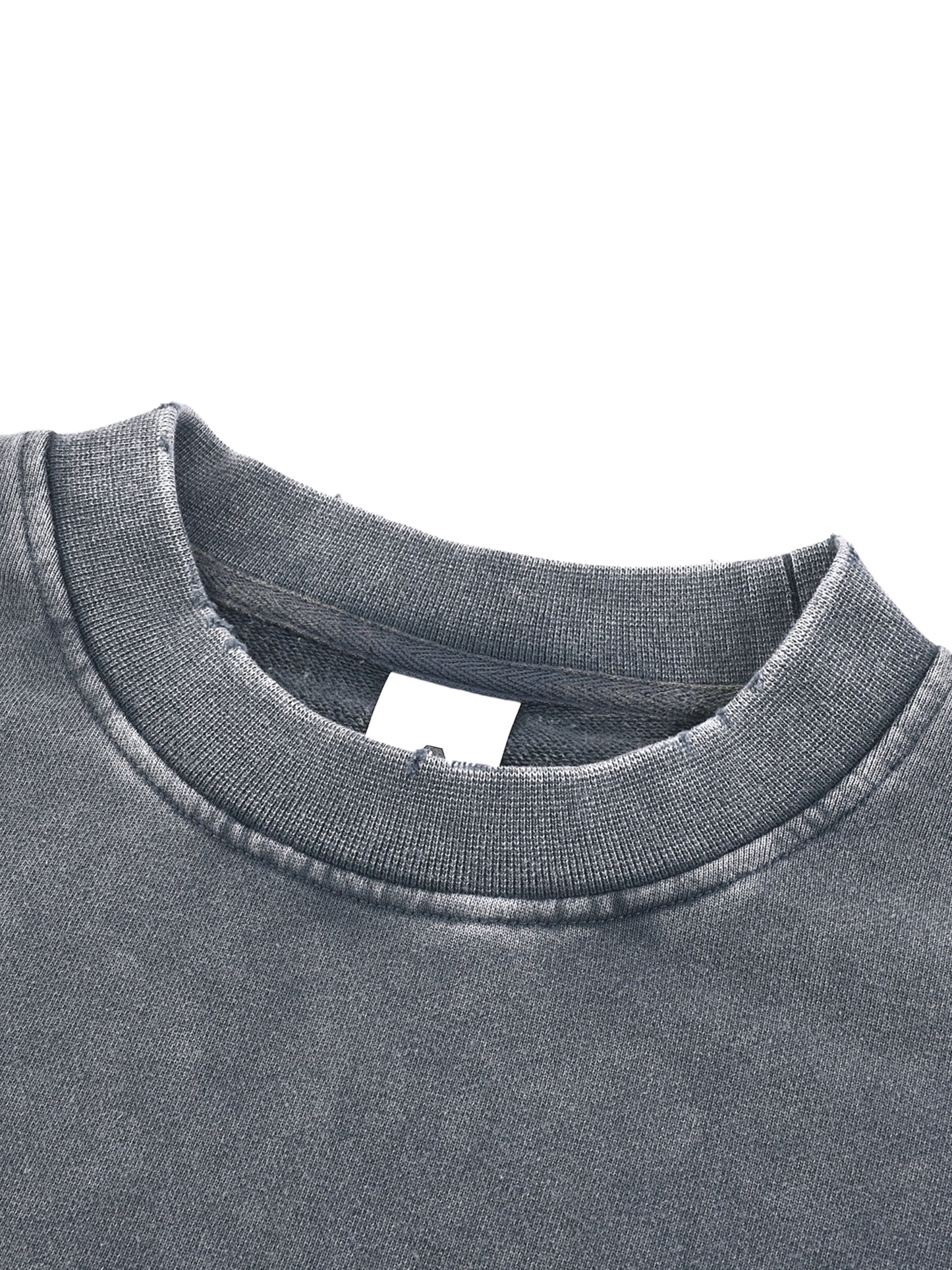 "GONE" Snow Washed Raw Edge Cropped Sweatshirt