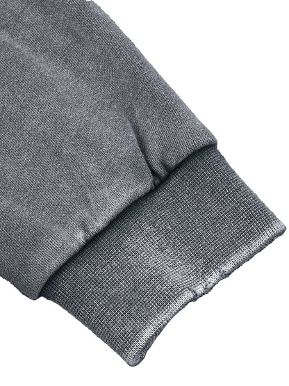 "GONE" Snow Washed Raw Edge Cropped Sweatshirt