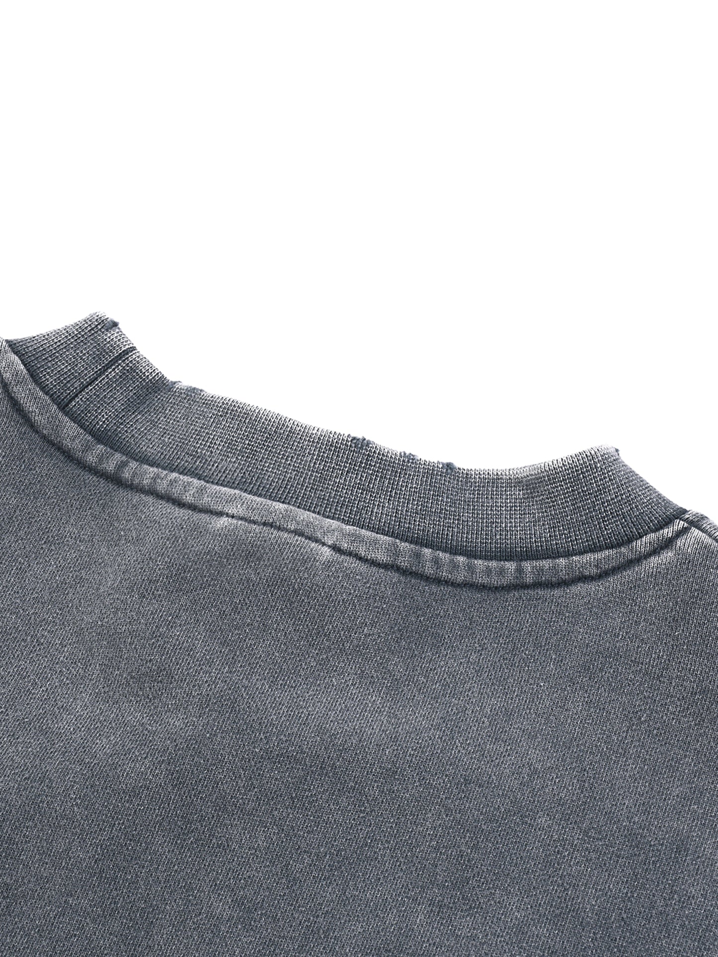 "GONE" Snow Washed Raw Edge Cropped Sweatshirt