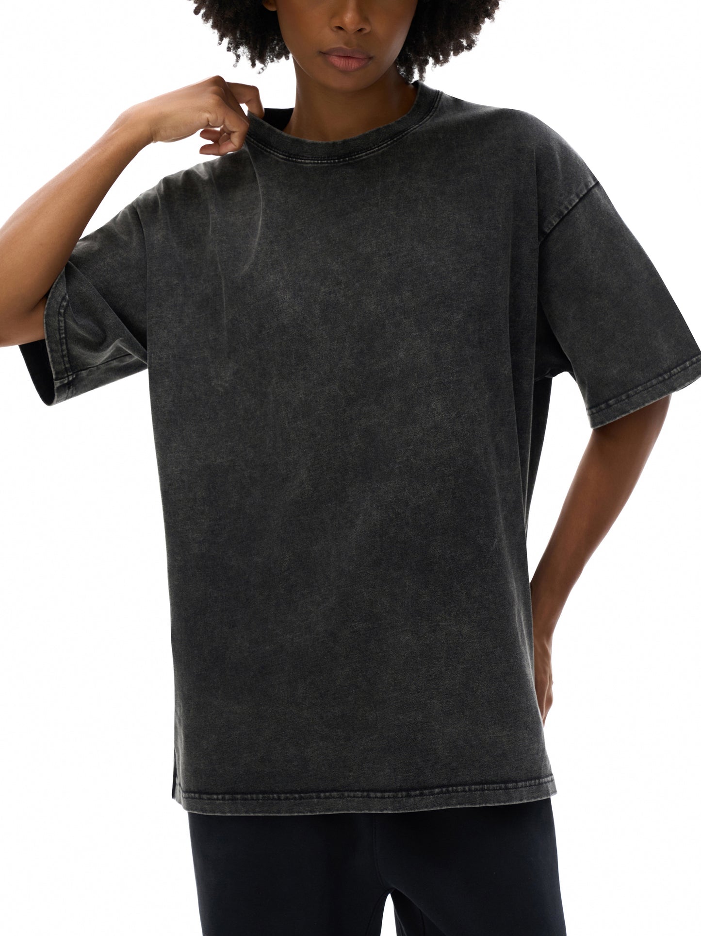 "GONE" Snow Washed Oversized Cotton T-Shirt